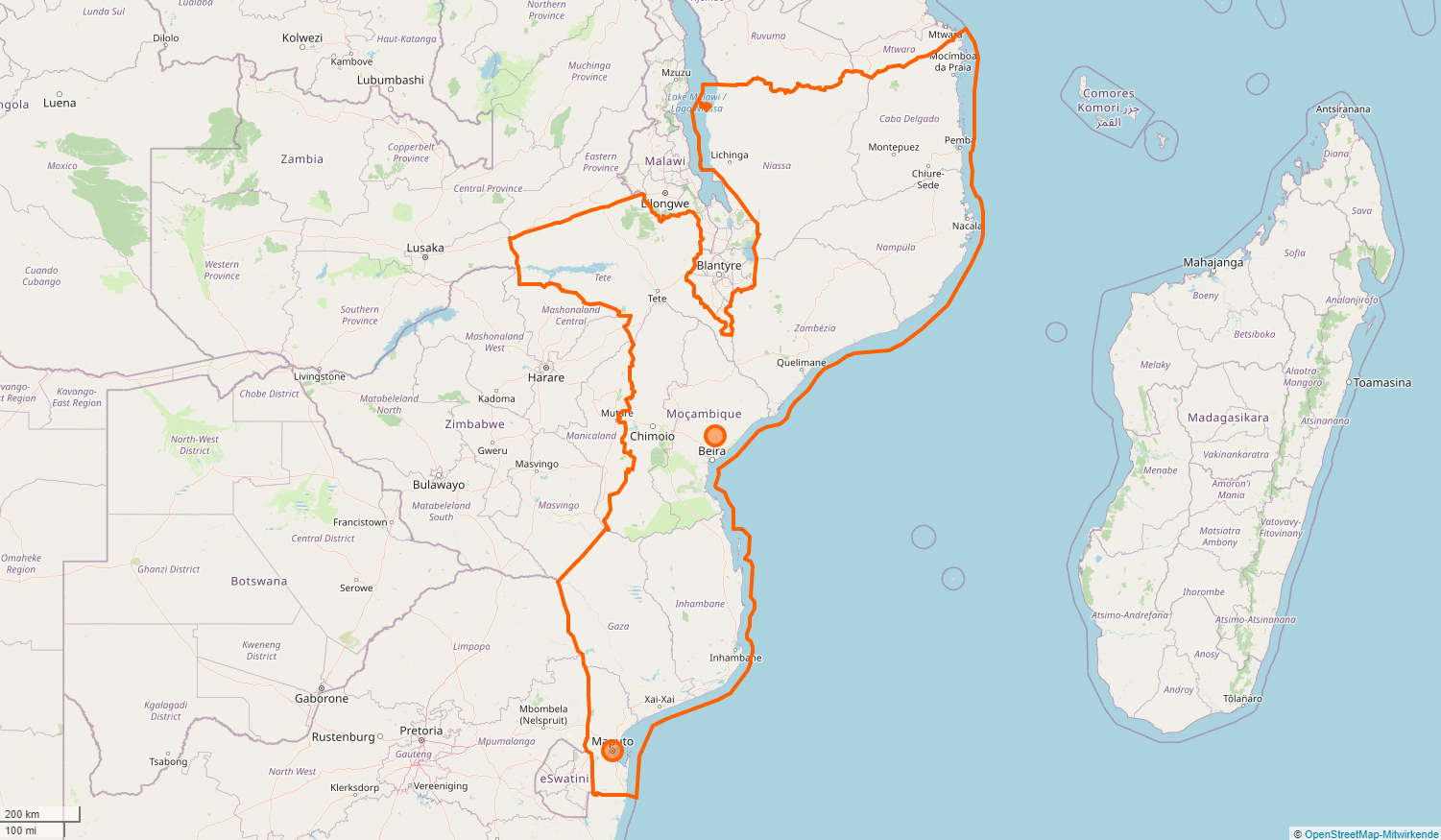 Karte von Maputo