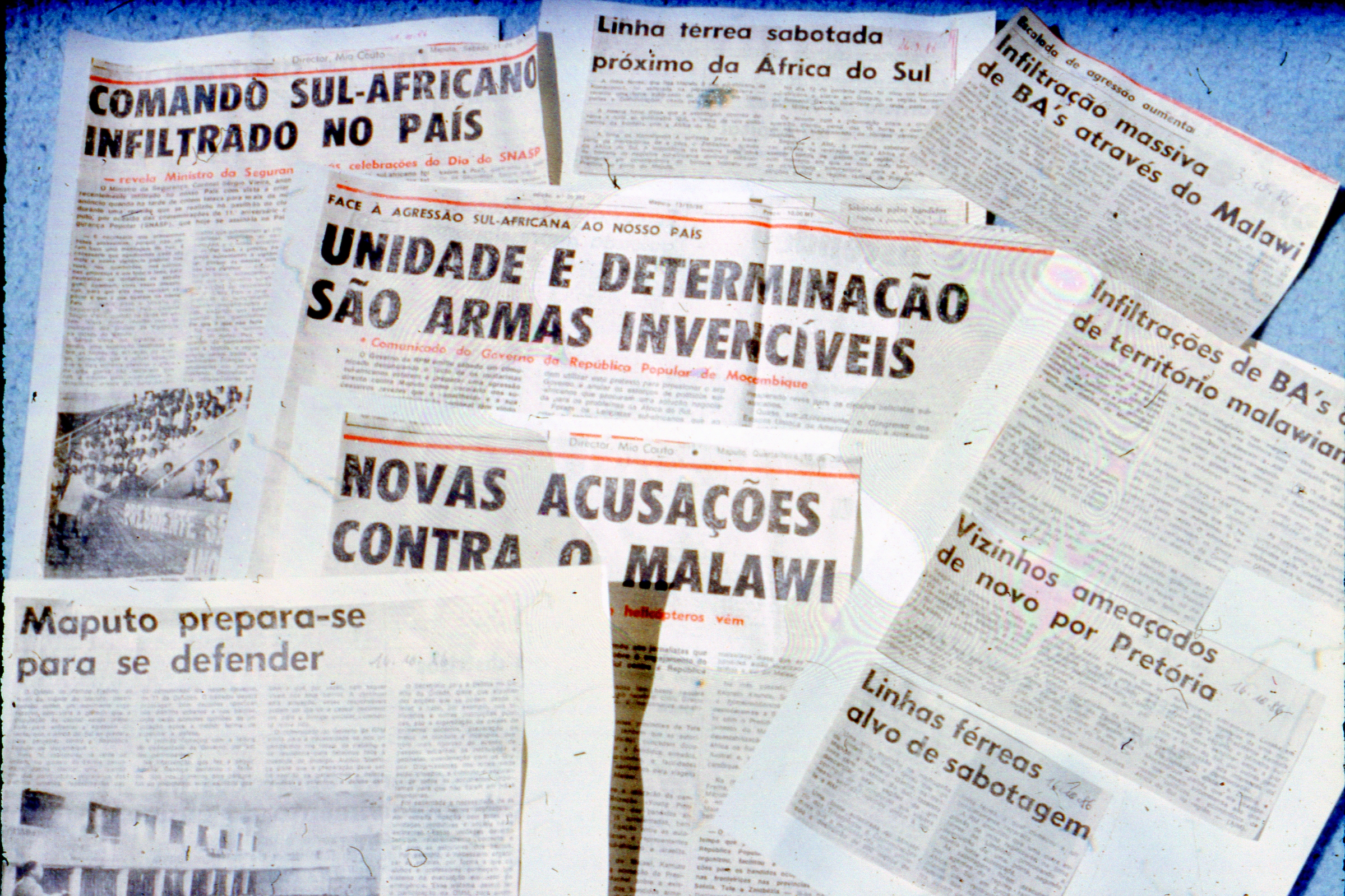 Wall newspaper in Maputo after the death of Samora Machel, 1986